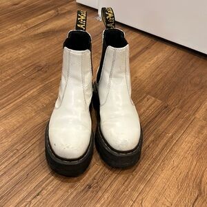 Dr. Martens White Platform Chelsea Boots